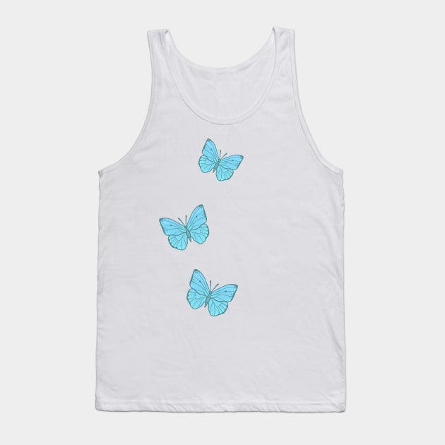 Blue Butterflies Tank Top by Ivonnii